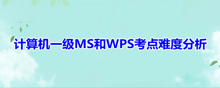 计算机一级MS和WPS考点难度分析