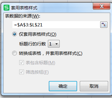 一级WPS Office考点套用表格格式