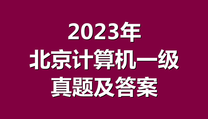 2023年北京计算机一级真题及答案